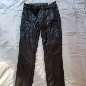 WHBM Black Coated Leather Look Skinny Jeans
